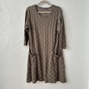 Cut Loose Dress Women’s Medium Sheer Stripe Textured Dress Lagenlook Casual
